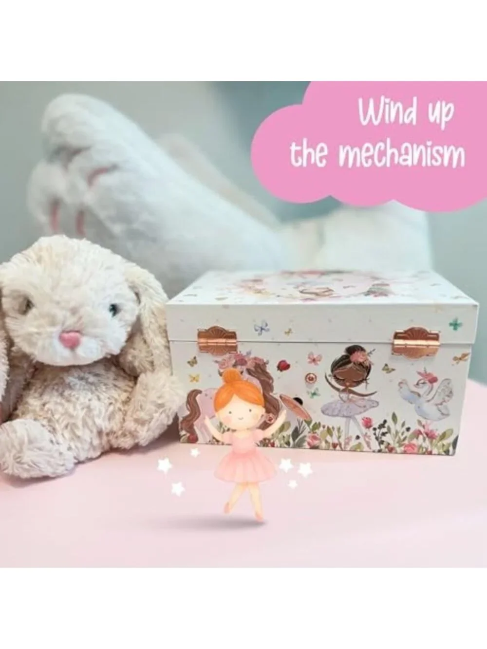 Musical Ballerina Jewelry Box for Kids - Classic Melody, Storage Organizer, MDF